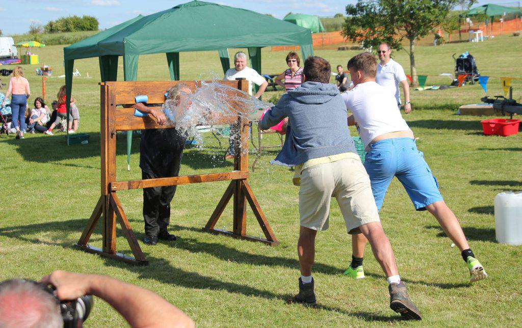 In the Stocks!  A fun game at the Sheep Fair in East Ilsley